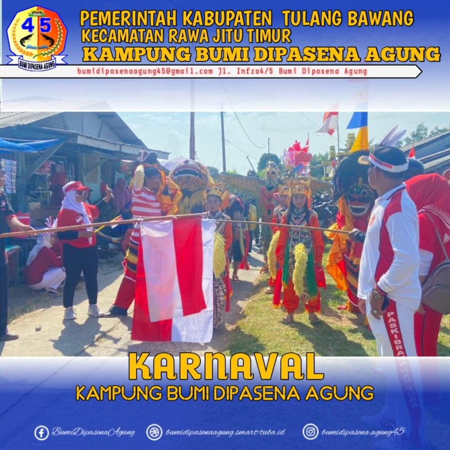 Antusiasme Warga Kampung Bumi Dipasena Agung dalam Mengikuti Acara Karnaval pada HUT ke-78 RI