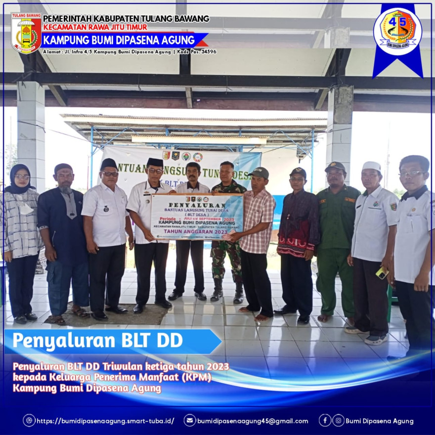Pemerintah Kampung Bumi Dipasena Agung Bagikan BLT Desa Triwulan Ketiga Tahun 2023