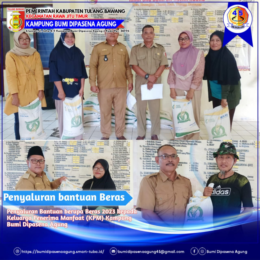 Pemerintah Kampung Bumi Dipasena Agung Salurkan Bantuan Pangan CBP Kepada 114 KPM