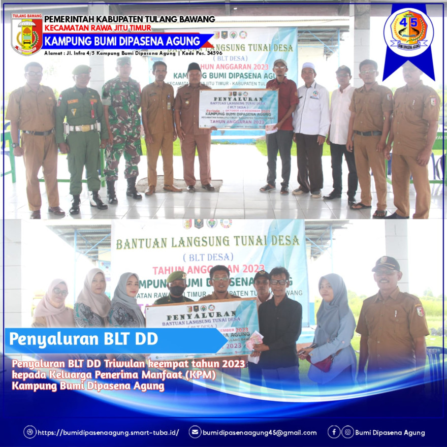 Pemerintah Kampung Bumi Dipasena Agung Salurkan  BLT DD Triwulan keempat Tahun 2023