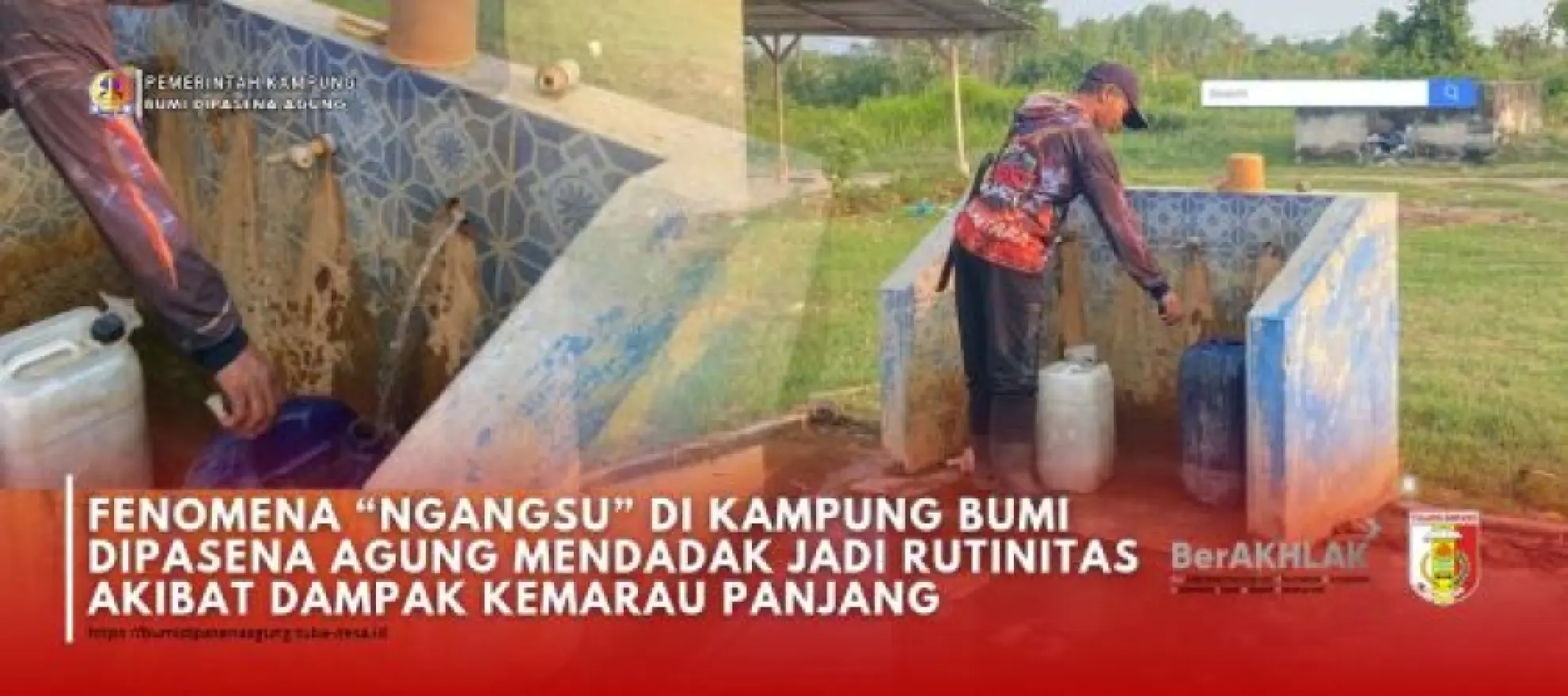Fenomena "Ngangsu" menjadi rutinitas masyarakat Kampung Bumi Dipasena Agung : Dampak dari kemarau panjang